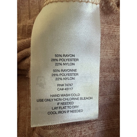 Natural Reflections Womens XL Pink Ribbed V-Neck Sweater - Picture 5 of 7